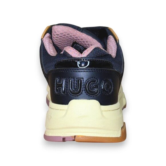 HUGO Yarrow Tenn Men's Sneakers Black Manmade Embossed Logo US 9 - Picture 3 of 6